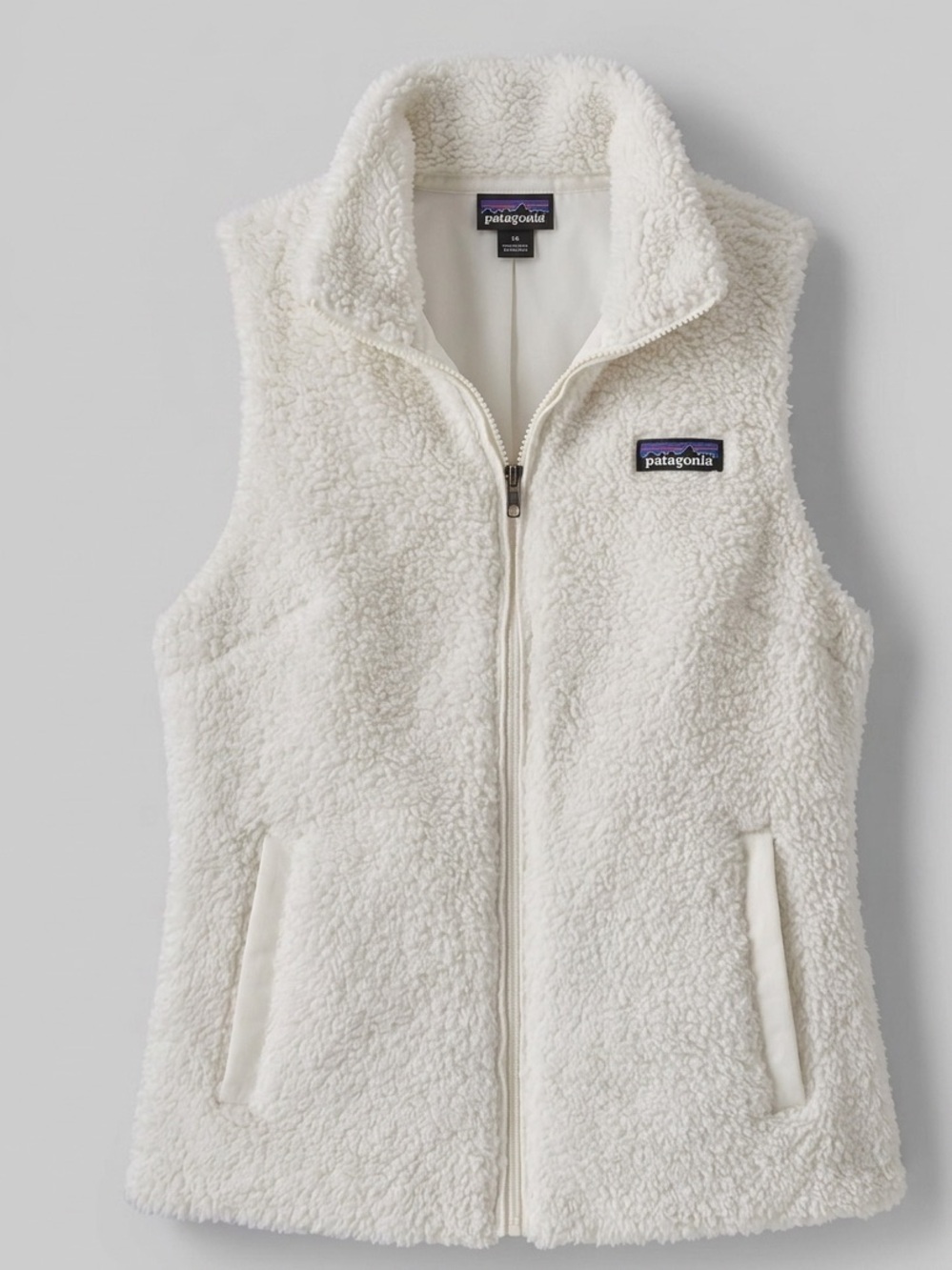 Patagonia Women’s Off-White Textured Sherpa Los Gatos Fleece Vest - size XS
